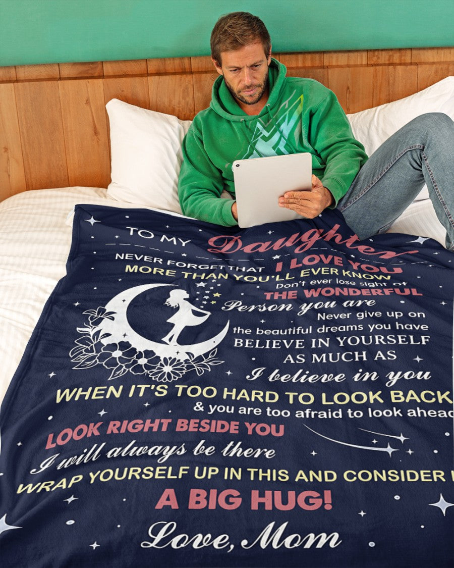 TO MY DAUGHTER - GIFT FROM MOM- Sherpa Fleece Quilt Blanket (SKU2607-27)