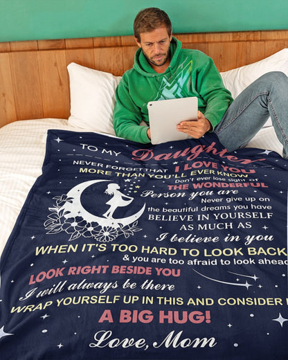 TO MY DAUGHTER - GIFT FROM MOM- Sherpa Fleece Quilt Blanket (SKU2607-27)