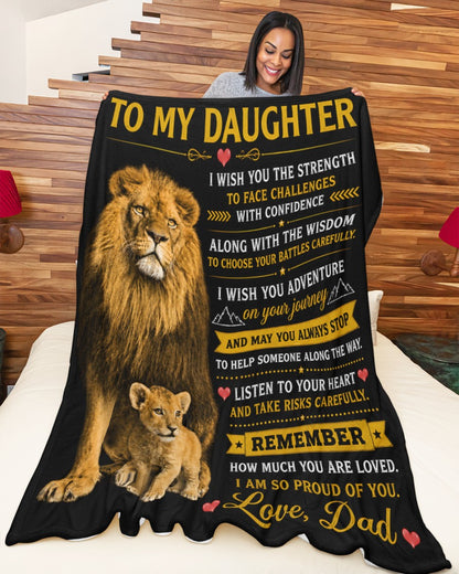 BLANKET FOR DAUGHTER –  GIFT FROM DAD Sherpa Fleece Quilt Blanket - LUNA00 (SKU2608-426)