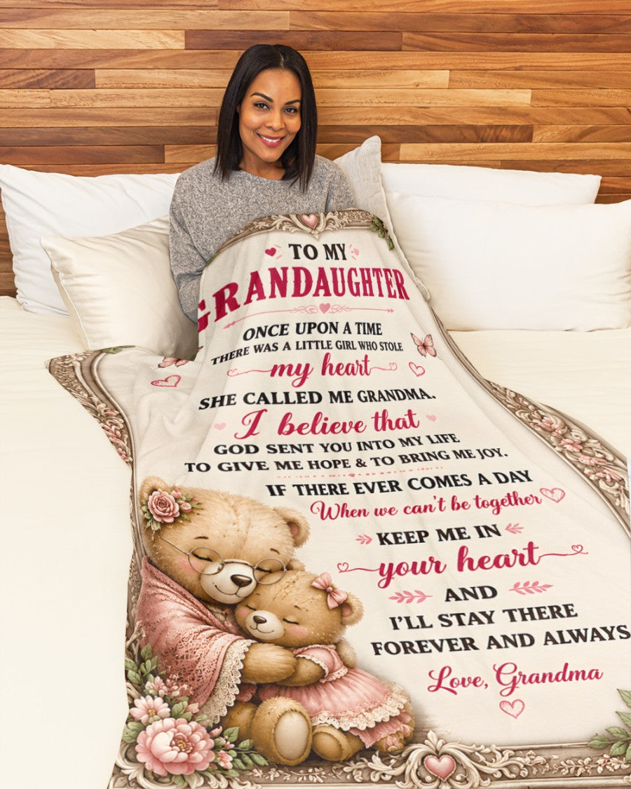 BLANKET FOR GRANDDAUGHTER – COMFORT & WARMTH GIFT FROM GRANDMA Sherpa Fleece Quilt Blanket LUNA (SKU2608-482)