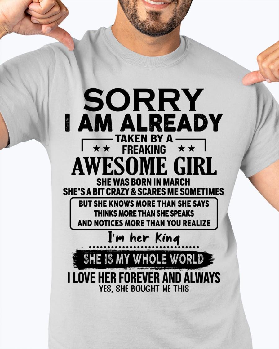 March - Awesome Girl born in March - Special gift for your boyfriend - From Wife LUNA03 (SKU.AT16)