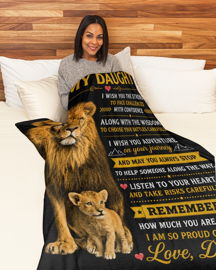 BLANKET FOR DAUGHTER –  GIFT FROM DAD Sherpa Fleece Quilt Blanket - LUNA00 (SKU2608-426)