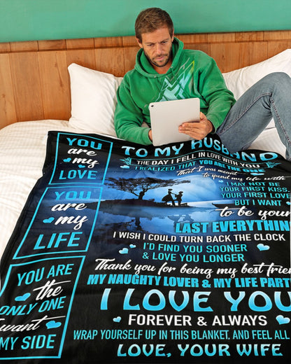 TO MY HUSBAND - GIFT FROM WIFE - Sherpa Fleece Quilt Blanket (SKU2603-230)