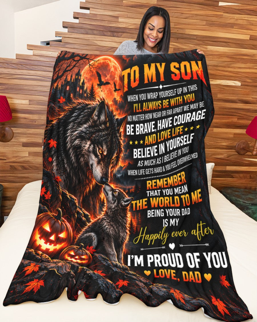 BLANKET FOR SON – COMFORT & WARMTH GIFT FROM DAD Sherpa Fleece Quilt Blanket LUNA00 (SKU2610-39)