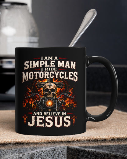 Christian Biker Mug, I Ride Motorcycles And Believe In Jesus Coffee Cup, Skull Motorcycle Gift For Men- LUNA00 (SKU2608-521)