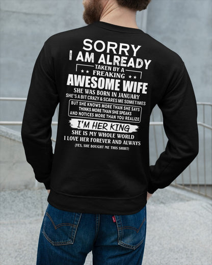 Awesome wife January - Perfect gift for husband from wife - LUNA01 (SKU68-79-01)