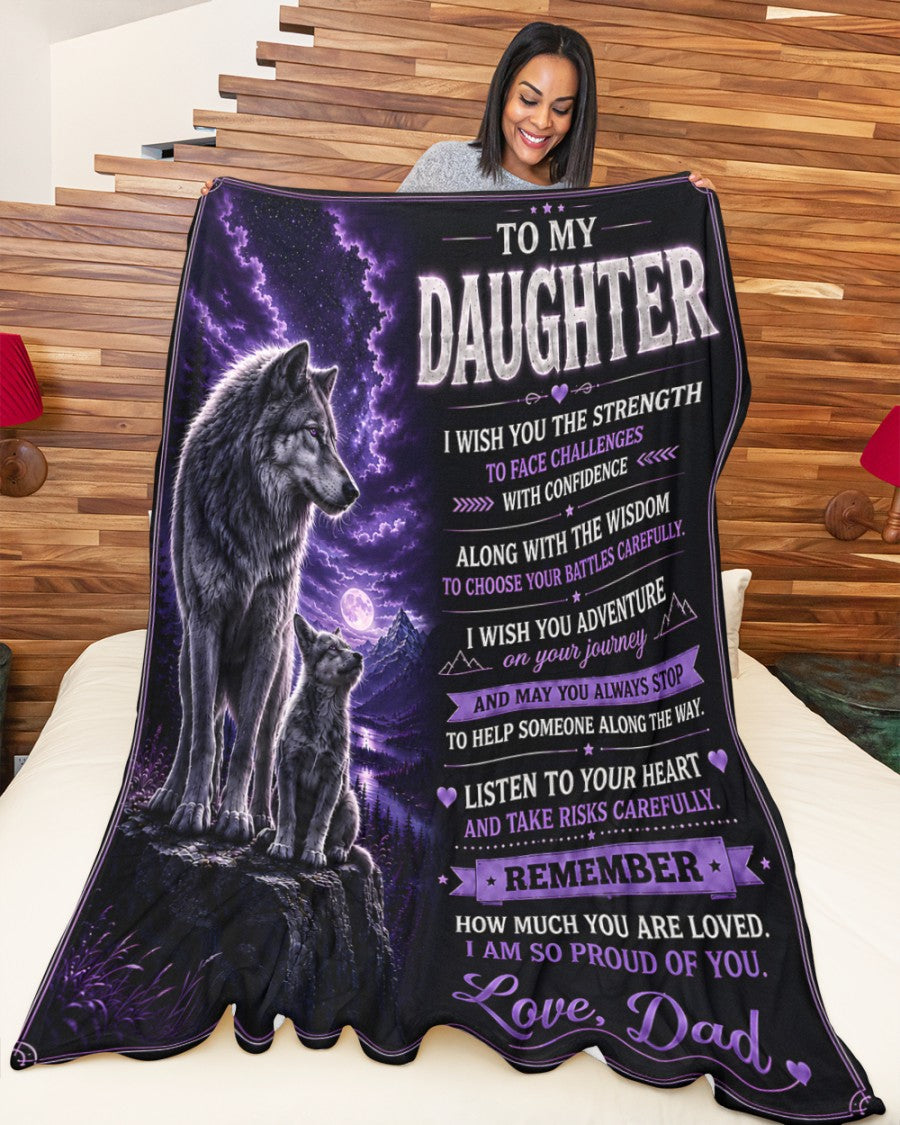BLANKET FOR DAUGHTER –  GIFT FROM DAD Sherpa Fleece Quilt Blanket - LUNA00 (SKU2608-410)