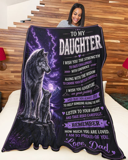 BLANKET FOR DAUGHTER –  GIFT FROM DAD Sherpa Fleece Quilt Blanket - LUNA00 (SKU2608-410)