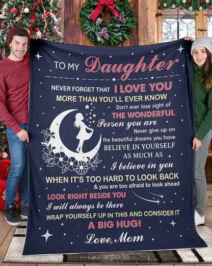 TO MY DAUGHTER - GIFT FROM MOM- Sherpa Fleece Quilt Blanket (SKU2607-27)