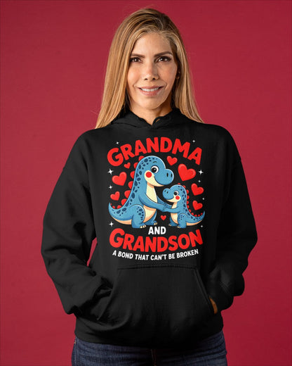 GRANDMA AND GRANDSON A BOND THAT CAN'T BE BROKEN DINOSAUR UNISEX T-SHIRT LUNA00 (SKU-GMS3)