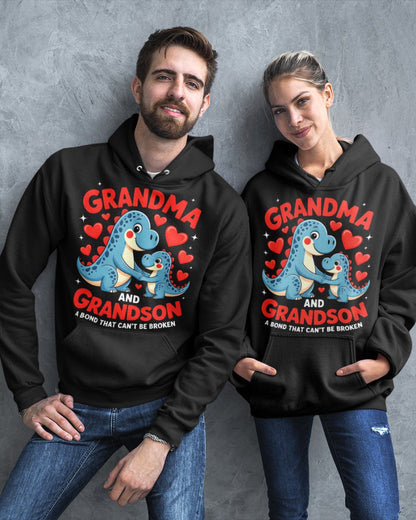 GRANDMA AND GRANDSON A BOND THAT CAN'T BE BROKEN DINOSAUR UNISEX T-SHIRT LUNA00 (SKU-GMS3)