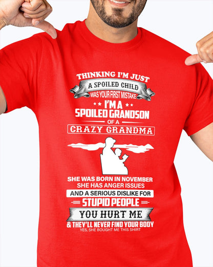 Spoiled by Grandma Shirt November Edition – From Grandma to Grandson NINA11 (SKU-GMS2-11)