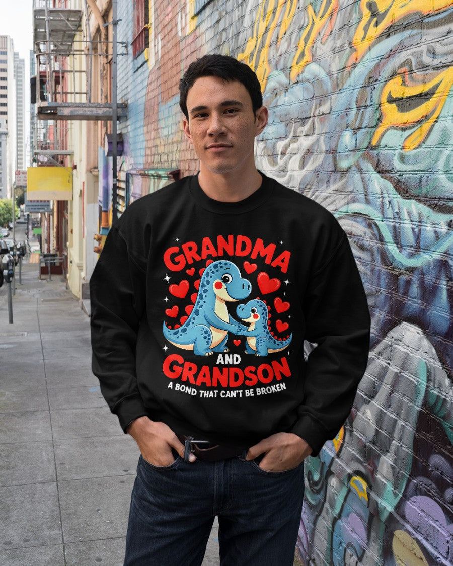 GRANDMA AND GRANDSON A BOND THAT CAN'T BE BROKEN DINOSAUR UNISEX T-SHIRT LUNA00 (SKU-GMS3)