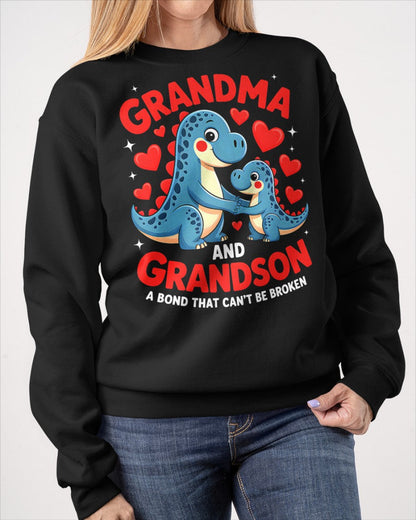 GRANDMA AND GRANDSON A BOND THAT CAN'T BE BROKEN DINOSAUR UNISEX T-SHIRT LUNA00 (SKU-GMS3)