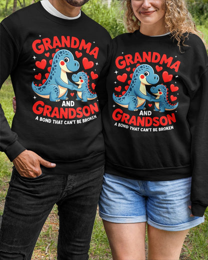 GRANDMA AND GRANDSON A BOND THAT CAN'T BE BROKEN DINOSAUR UNISEX T-SHIRT LUNA00 (SKU-GMS3)