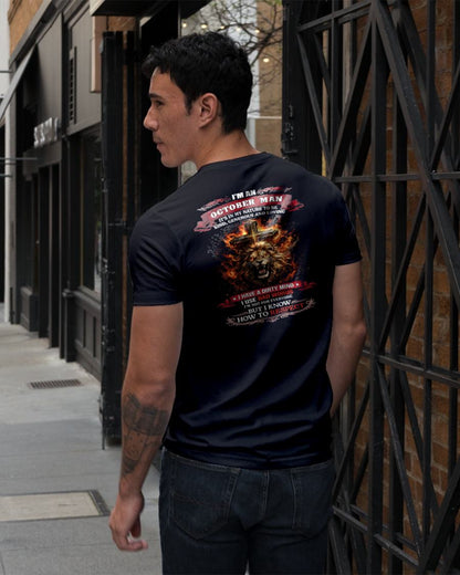 OCTOBER - KIND AND LOVING ARE MY NATURE - PREMIUM DTG PRINT BIRTHDAY T-SHIRT FOR MEN - EBIL10 (SKU26T-01-31-10)