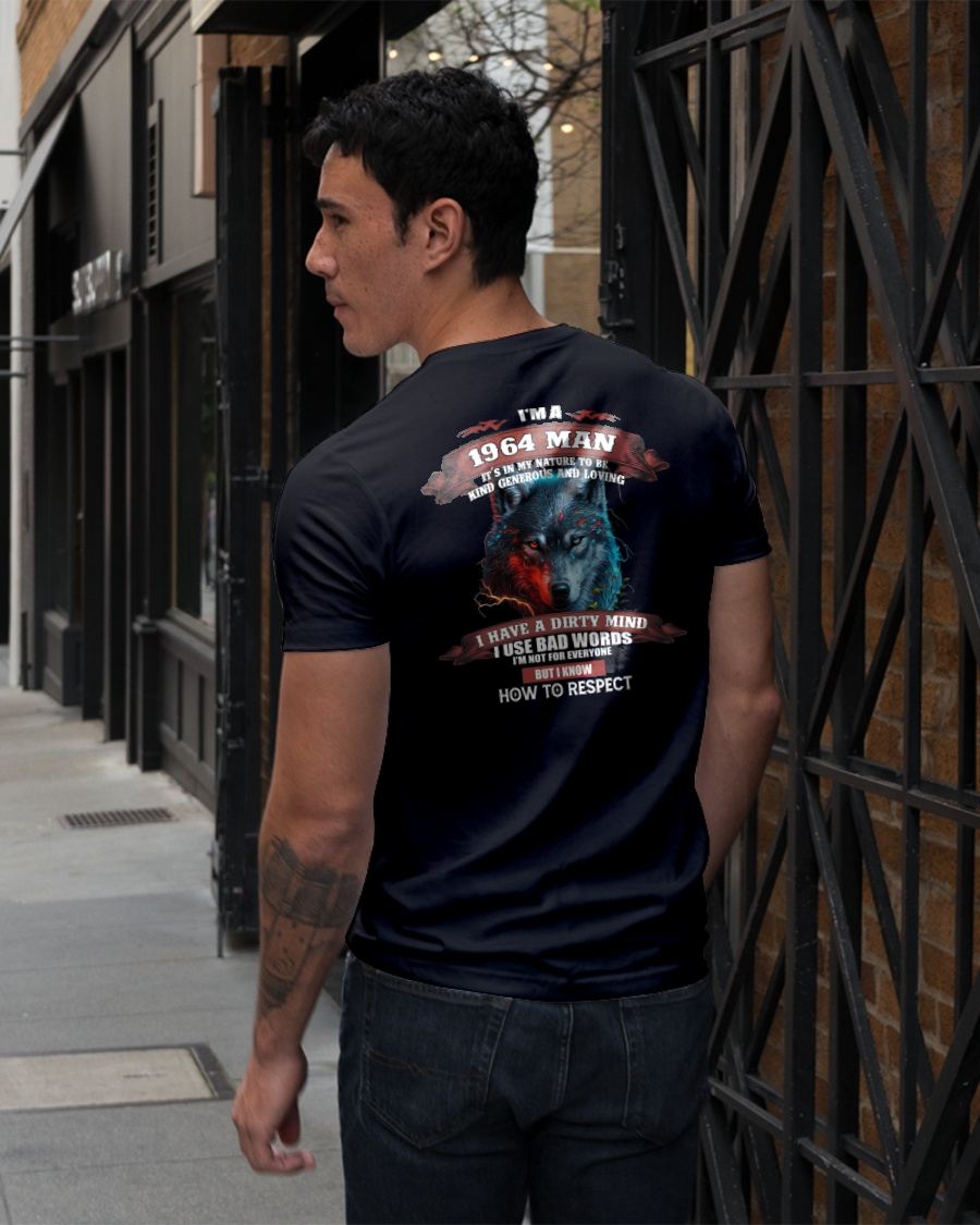 BORN IN 1964 - KNOW HOW TO RESPECT - BIRTHDAY T-SHIRT FOR MEN - LUNA1964 (SKU12-286-1964)