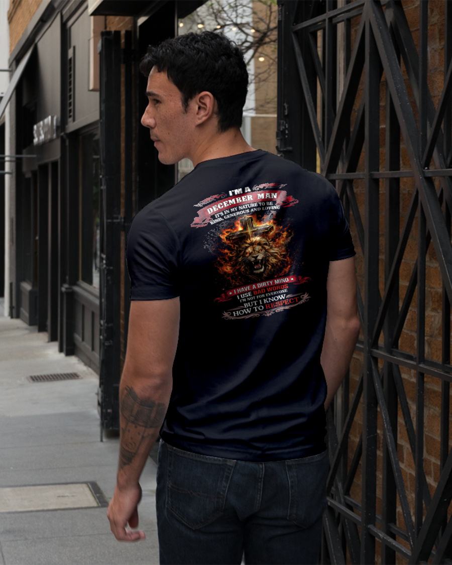 DECEMBER - KIND AND LOVING ARE MY NATURE - PREMIUM DTG PRINT BIRTHDAY T-SHIRT FOR MEN - EBIL12 (SKU26T-01-31-12)