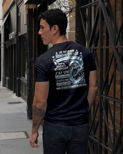 AOÛT – ESPRIT MALICIEUX MAIS SAIT RESPECTER - T-SHIRT ANNIVERSAIRE HOMME - IMPRESSION DTG PREMIUM - frLUNA08 (SKU2604-86-08)