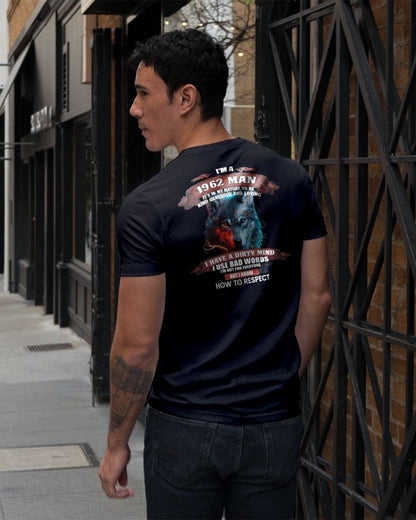 BORN IN 1962 - KNOW HOW TO RESPECT - BIRTHDAY T-SHIRT FOR MEN - LUNA1962 (SKU12-286-1962)