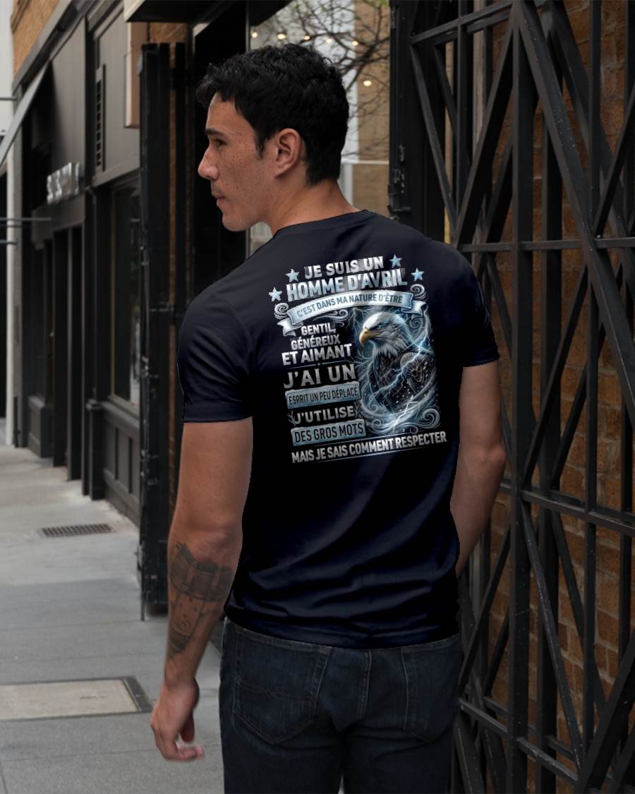 AVRIL – ESPRIT MALICIEUX MAIS SAIT RESPECTER - T-SHIRT ANNIVERSAIRE HOMME - IMPRESSION DTG PREMIUM - frLUNA04 (SKU2604-86-04)