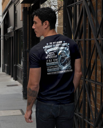 SEPTEMBRE – ESPRIT MALICIEUX MAIS SAIT RESPECTER - T-SHIRT ANNIVERSAIRE HOMME - IMPRESSION DTG PREMIUM - frLUNA09 (SKU2604-86-09)