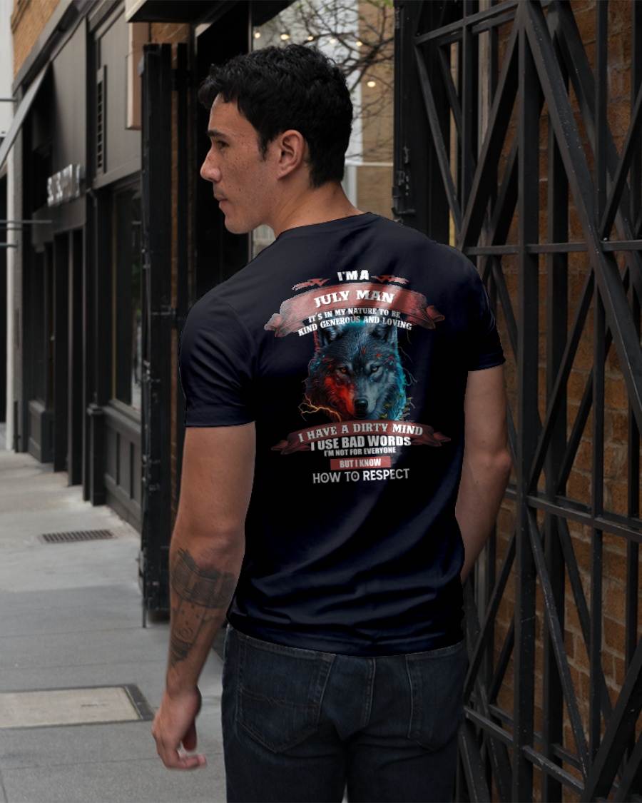 JULY - KNOW HOW TO RESPECT - BIRTHDAY T-SHIRT FOR MEN - SNOW07 (SKU12-162-07)