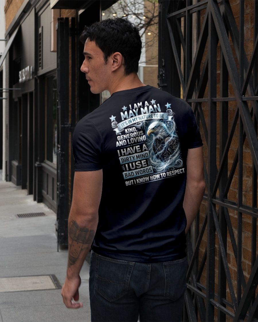 MAY - DIRTY MIND BUT KNOW HOW TO RESPECT - PREMIUM DTG PRINT - BIRTHDAY T-SHIRT FOR MEN - LUNA05 (SKU2604-53-05)