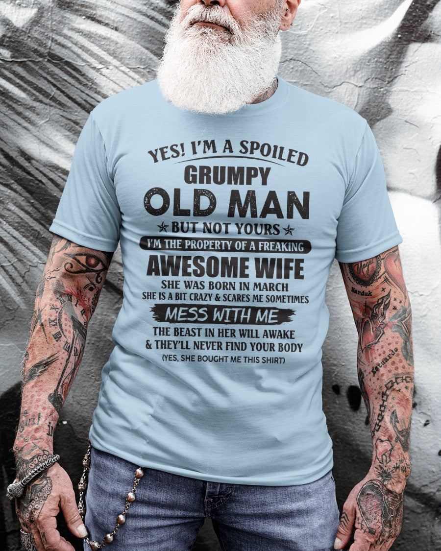 Awesome wife March - Perfect gift for husband From Wife - LUNA03 (SKU96-68-03)