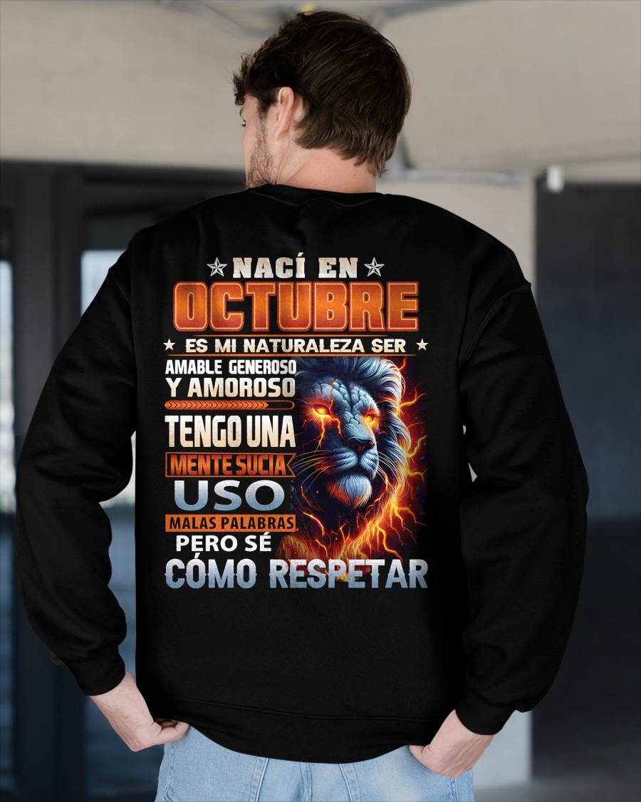 OCTUBRE - MENTE SUCIA PERO SÉ RESPETAR - REGALO DE CUMPLEAÑOS PARA HOMBRES - LUNA10sp (SKU10-68-10)