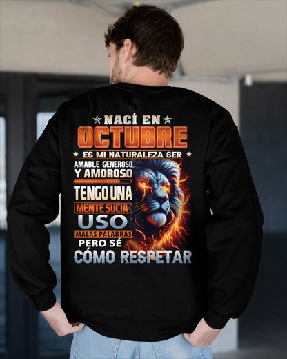 OCTUBRE - MENTE SUCIA PERO SÉ RESPETAR - REGALO DE CUMPLEAÑOS PARA HOMBRES - LUNA10sp (SKU10-68-10)
