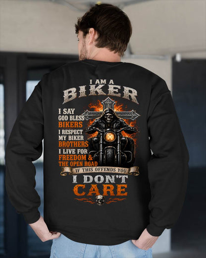 BIKER BLESSED BY GOD BORN FOR FREEDOM - SHIRT FOR MEN - LUNA00(SKU2608-222)