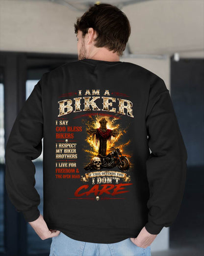 I AM A BIKER GOD BLESS BIKERS RESPECT MY BROTHERS LIVE FOR FREEDOM & THE OPEN ROAD - SHIRT FOR MEN - LUNA00 (SKU2608-172)