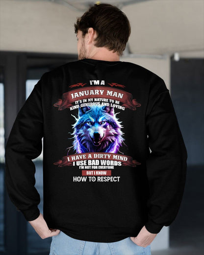 JANUARY - KNOW HOW TO RESPECT - BIRTHDAY T-SHIRT FOR MEN - EBIL01 (SKU12-312-01)