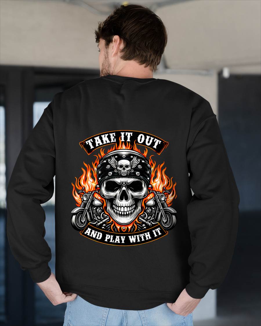 Funny Take, Play with it Skeleton Biker Motorcycle - SHIRT FOR MEN - LUNA00 (SKU2607-DY-07)