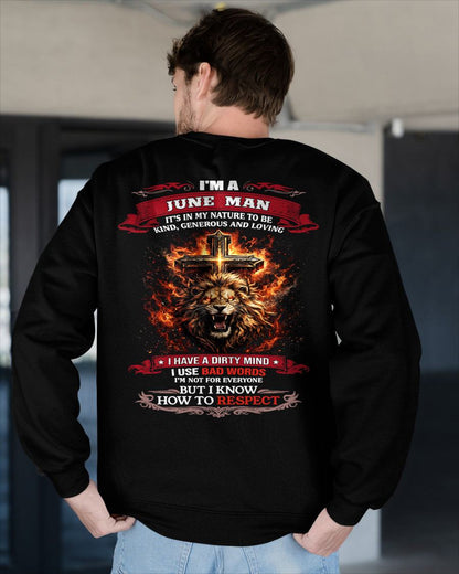 JUNE - KIND AND LOVING ARE MY NATURE - PREMIUM DTG PRINT BIRTHDAY T-SHIRT FOR MEN - EBIL06 (SKU26T-01-31-06)