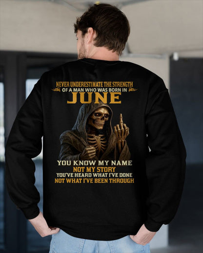 JUNE - NEVER UNDERESTIMATE - BIRTHDAY T-SHIRT FOR MEN - LUNA06 (SKU26T-01-06-06)
