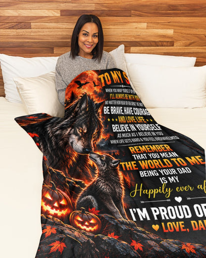 BLANKET FOR SON – COMFORT & WARMTH GIFT FROM DAD Sherpa Fleece Quilt Blanket LUNA00 (SKU2610-39)