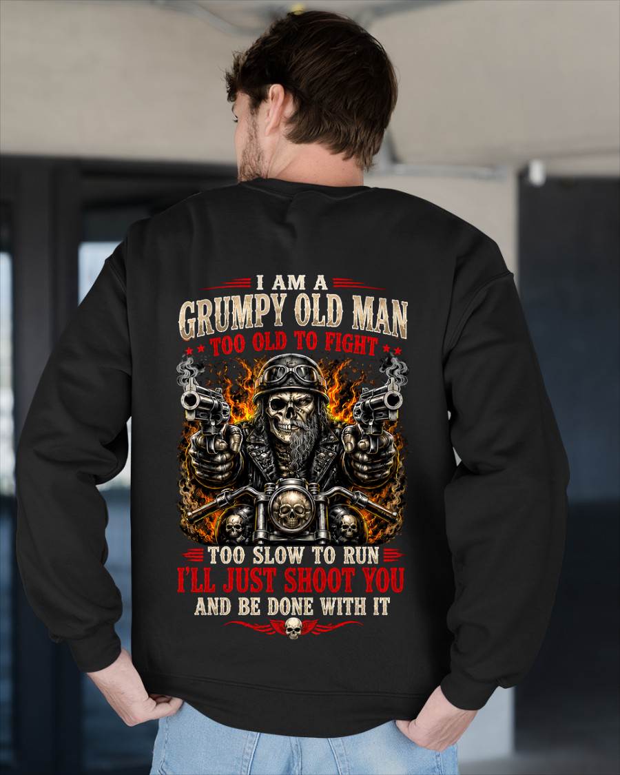 I AM A GRUMPY OLD MAN TOO OLD TO FIGHT, BIKER - SHIRT FOR MEN - LUNAOO (SKU2608-53)