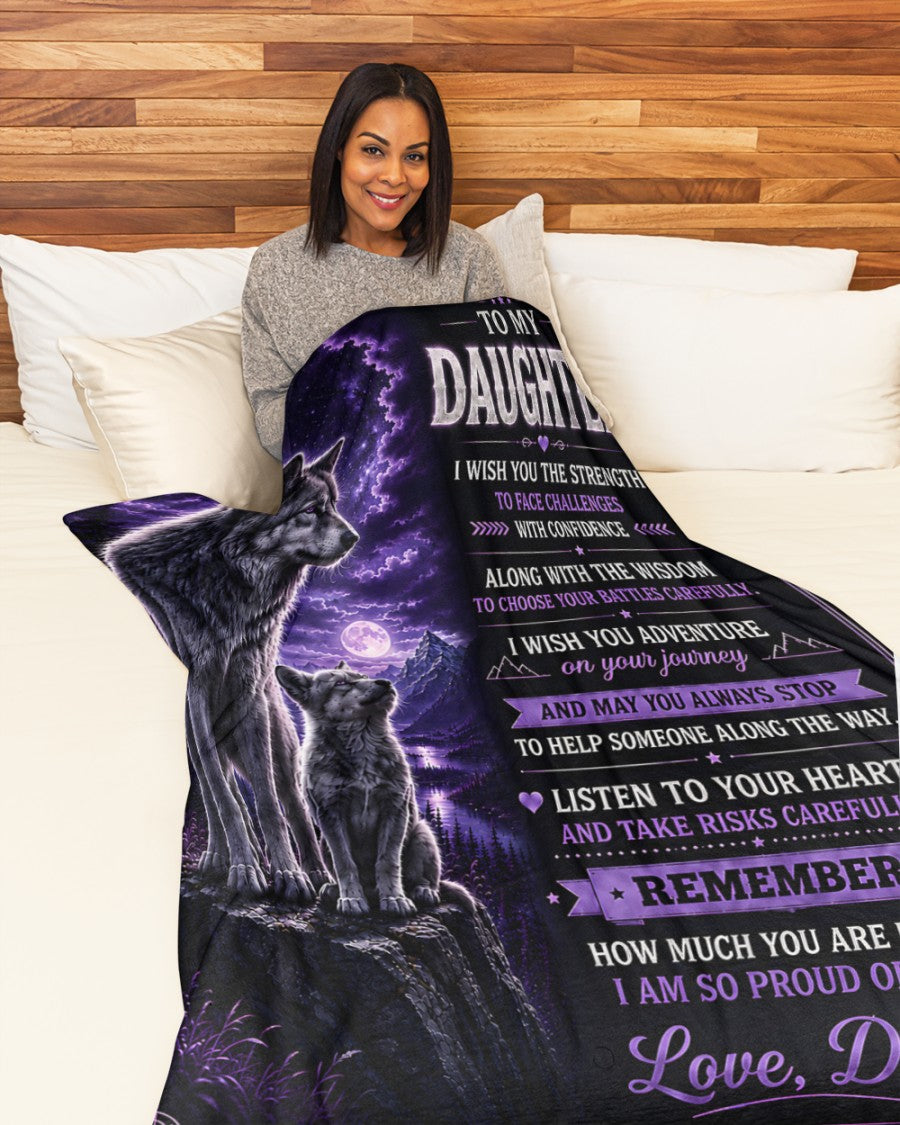 BLANKET FOR DAUGHTER –  GIFT FROM DAD Sherpa Fleece Quilt Blanket - LUNA00 (SKU2608-410)