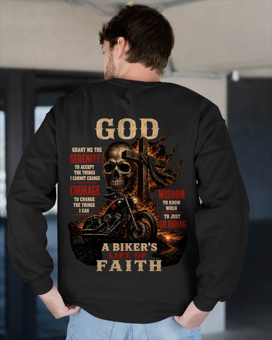 GOD, GRANT ME SERENITY, COURAGE, WISDOM & FAITH TO RIDE ON - SHIRT FOR MEN - LUNA00 (SKU2608-391)