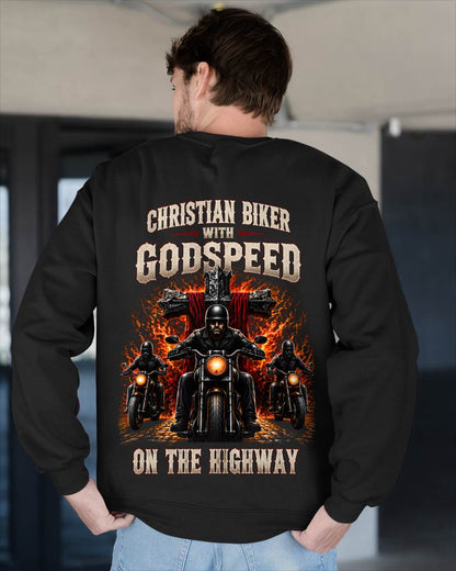 CHRISTIAN BIKER WITH GODSPEED ON THE HIGHWAY - SHIRT FOR MEN - LUNA00 (SKU2608-498)