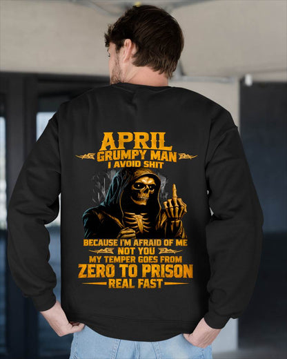 APRIL - GRUMPY MAN — I AVOID SHIT BECAUSE I'M AFRAID OF MY TEMPER - SHIRT FOR MEN - LUNA04 (SKU2609-368-04)