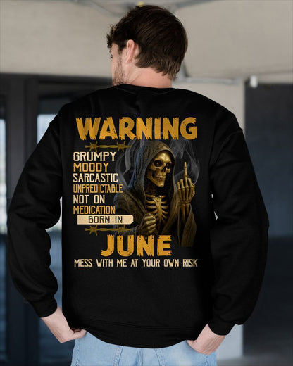 JUNE - WARNING GRUMPY MOODY - BIRTHDAY T-SHIRT FOR MEN - EBIL06 (SKU26T-01-07-06)