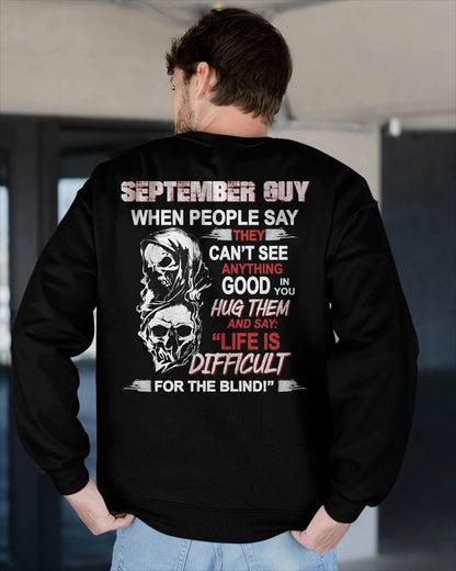 SEPTEMBER -  HUG THEM AND SAY... - BIRTHDAY T-SHIRT FOR MEN - SNOW09 (SKU12-253-09)