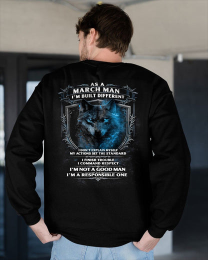 MARCH - BUILT DIFFERENT - BIRTHDAY T-SHIRT FOR MEN - EBIL03 (SKU12-301-03)