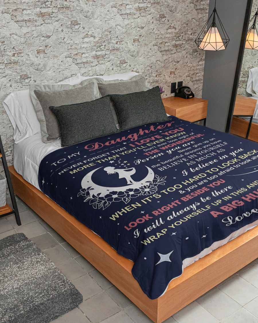 TO MY DAUGHTER - GIFT FROM MOM- Sherpa Fleece Quilt Blanket (SKU2607-27)