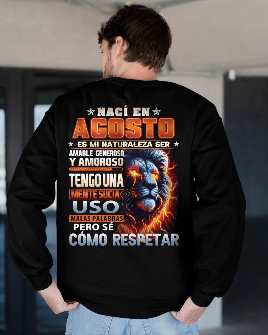 AGOSTO - MENTE SUCIA PERO SÉ RESPETAR - REGALO DE CUMPLEAÑOS PARA HOMBRES - LUNA08sp (SKU10-68-08)