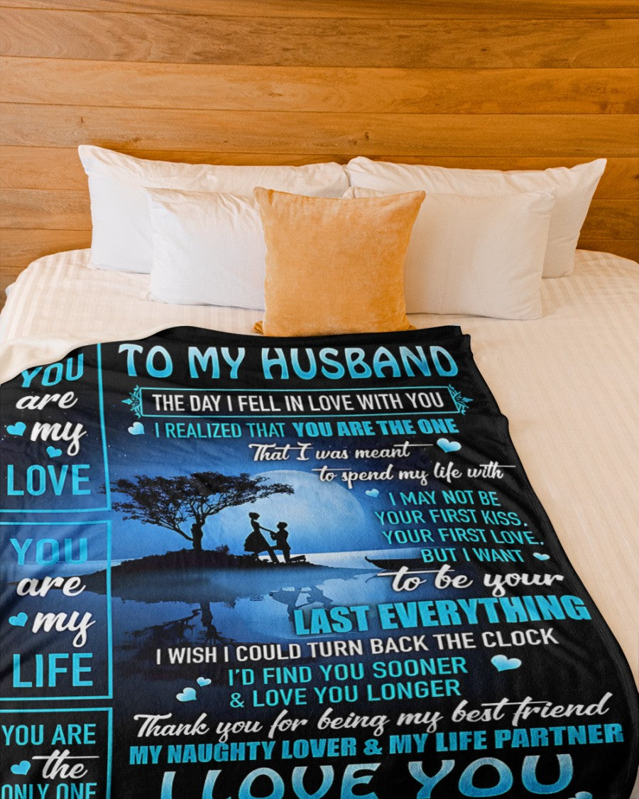 TO MY HUSBAND - GIFT FROM WIFE - Sherpa Fleece Quilt Blanket (SKU2603-230)