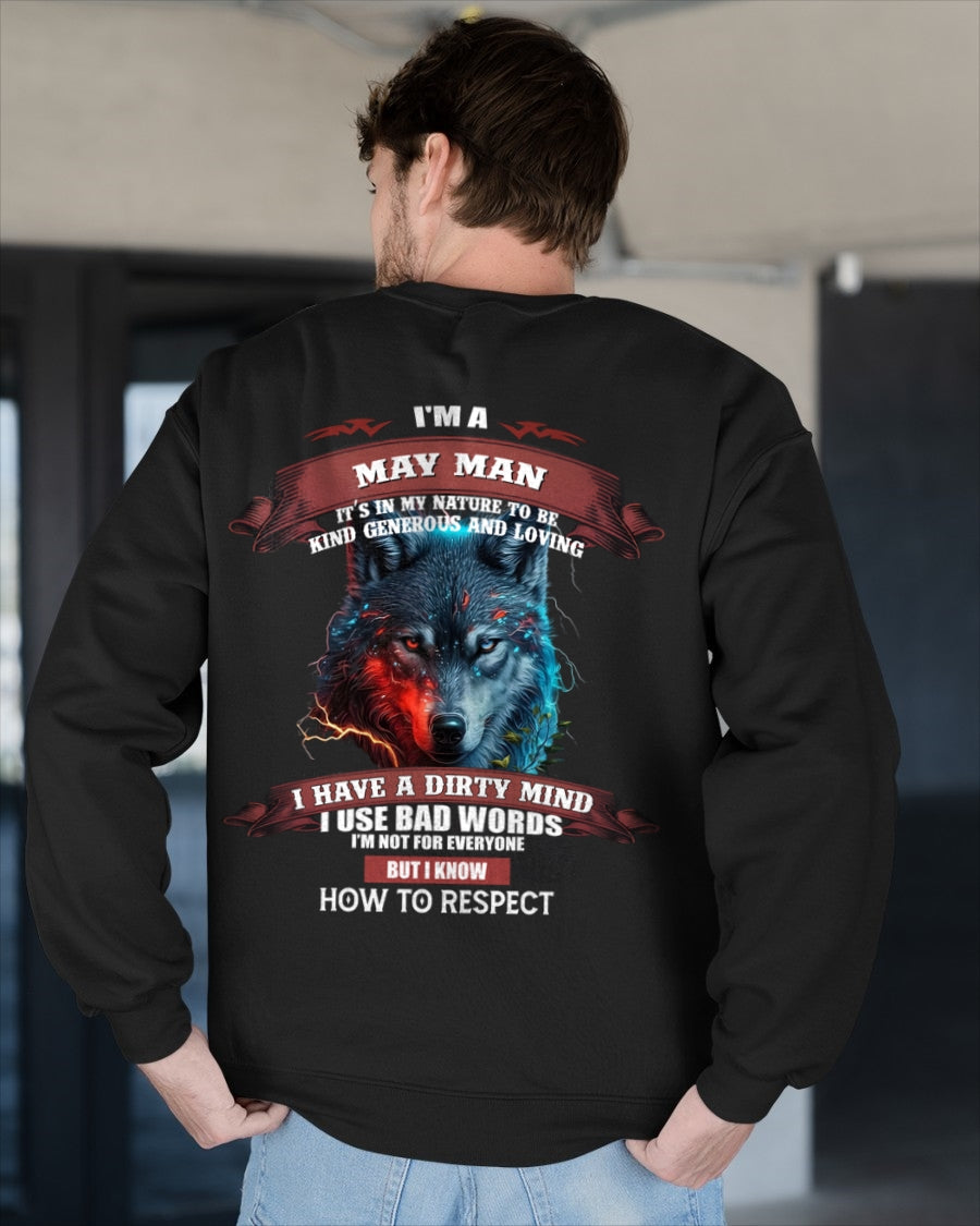MAY - KNOW HOW TO RESPECT - BIRTHDAY T-SHIRT FOR MEN - LUNA05 / male (SKU12-162-05)